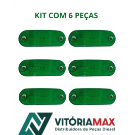 Kit 6 Lanternas Delimitadoras Led Verde Com Chicote Bivolt